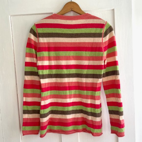 Garnet Hill Striped Cashmere Sweater - Picture 4 of 7